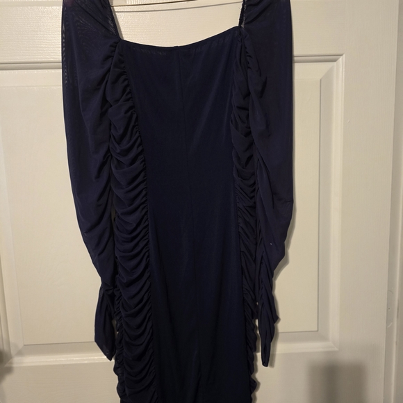 VENUS Midnight Blue Ruched Dress - Picture 2 of 2